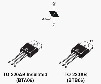 BTA06-800SW, Симистор на 6 Ампер 800 Вольт в изолированном корпусе